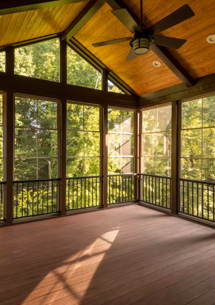 Finished sunroom interior built by Acumen Renovations in Kansas City